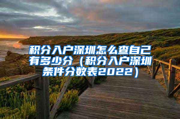 积分入户深圳怎么查自己有多少分(积分入户深圳条件分数表2022)