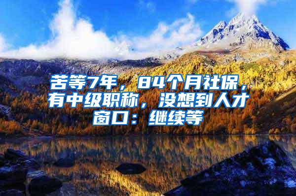 苦等7年，84个月社保，有中级职称，没想到人才窗口：继续等