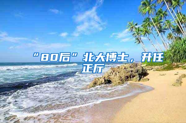 “80后”北大博士，升任正厅