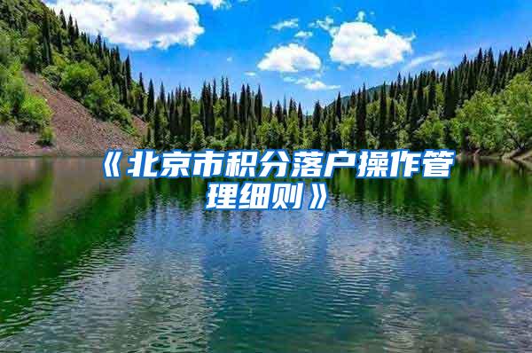 《北京市积分落户操作管理细则》