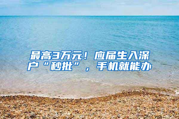 最高3万元！应届生入深户“秒批”，手机就能办
