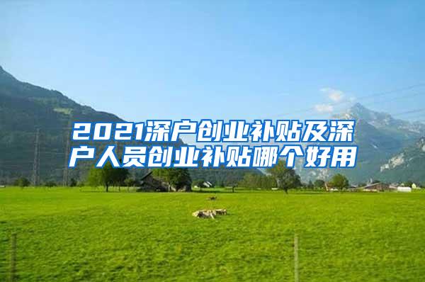 2021深户创业补贴及深户人员创业补贴哪个好用