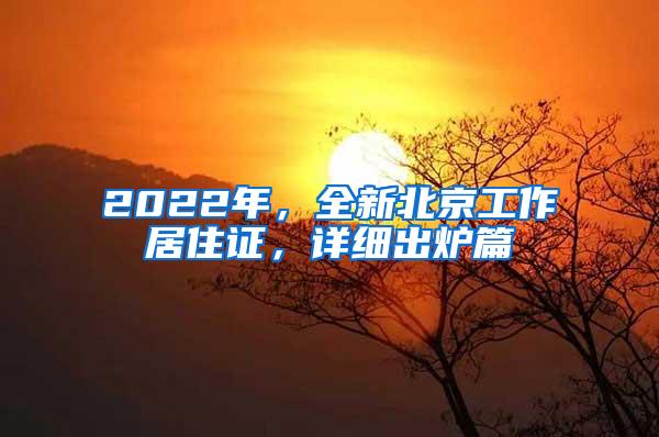 2022年,全新北京工作居住证,详细出炉篇