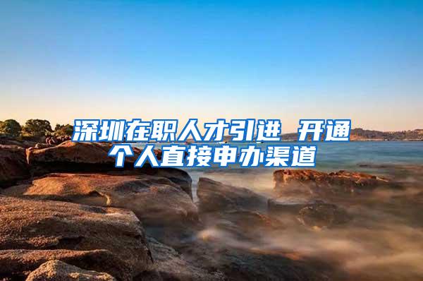 深圳在职人才引进 开通个人直接申办渠道