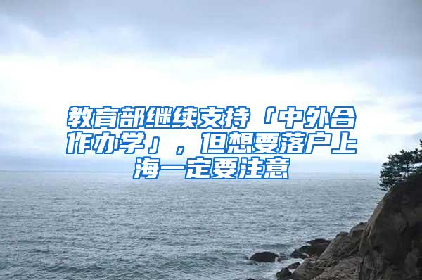 教育部继续支持「中外合作办学」,但想要落户上海一定要注意