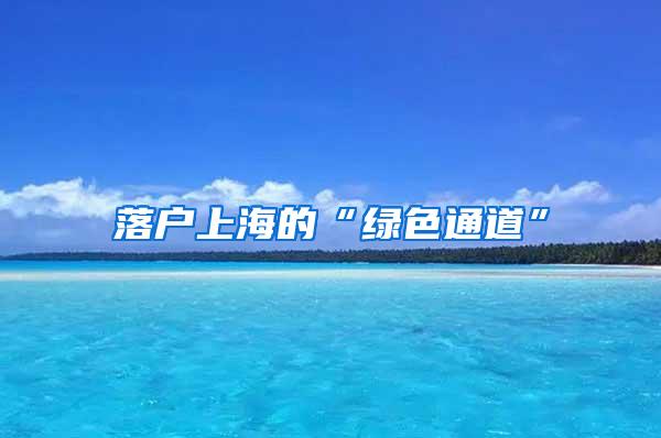 落户上海的“绿色通道”