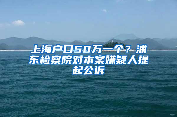上海户口50万一个?浦东检察院对本案嫌疑人提起公诉