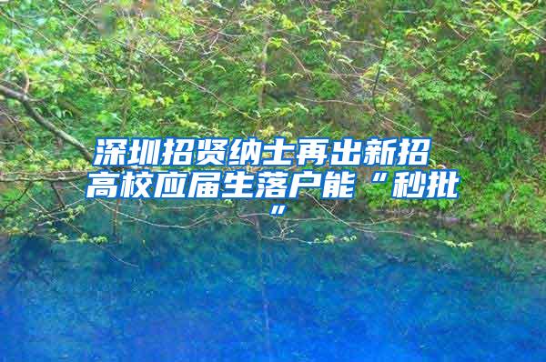深圳招贤纳士再出新招 高校应届生落户能“秒批”