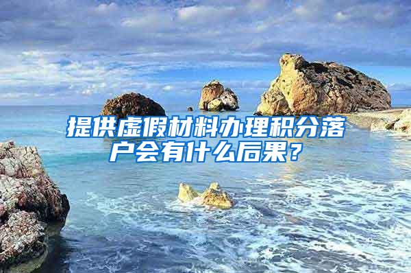 提供虚假材料办理积分落户会有什么后果?