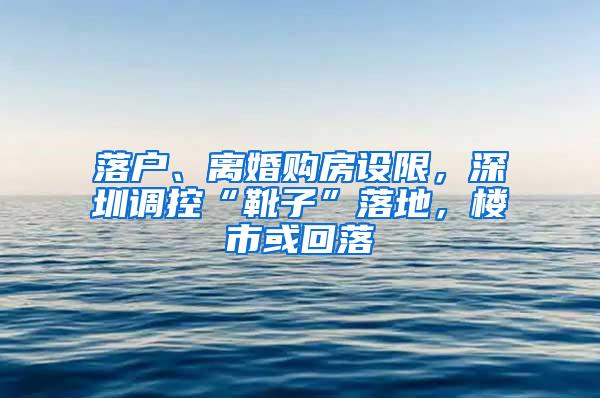 落户、离婚购房设限，深圳调控“靴子”落地，楼市或回落