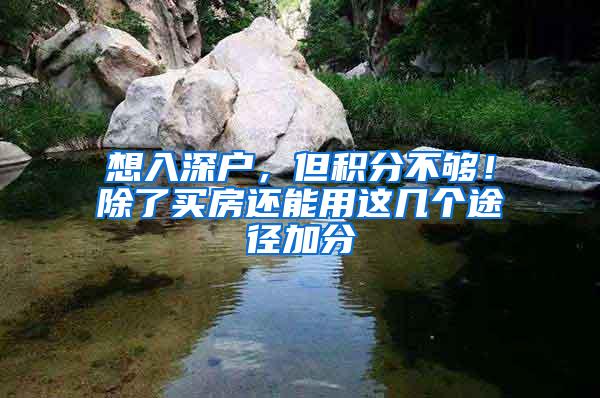 想入深户，但积分不够！除了买房还能用这几个途径加分