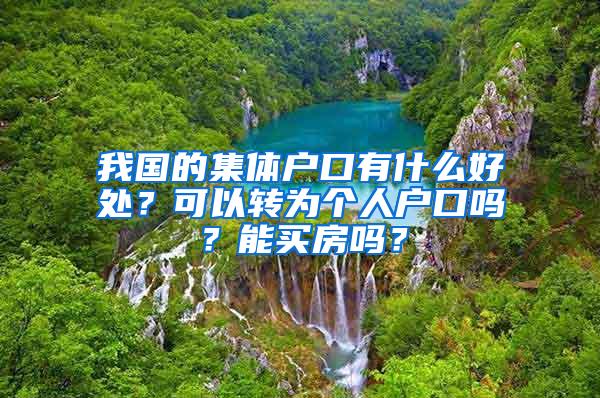 我国的集体户口有什么好处？可以转为个人户口吗？能买房吗？