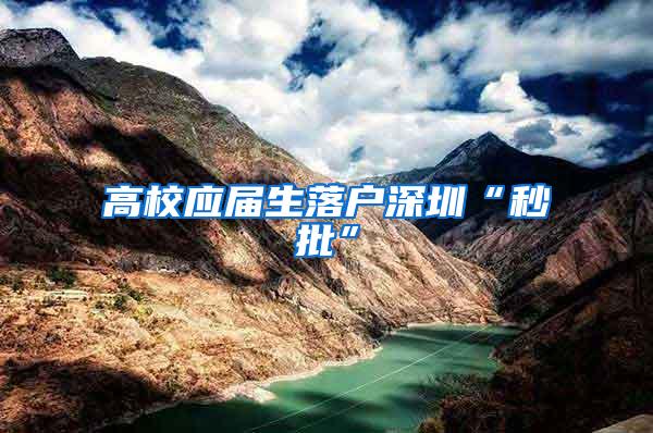 高校应届生落户深圳“秒批”