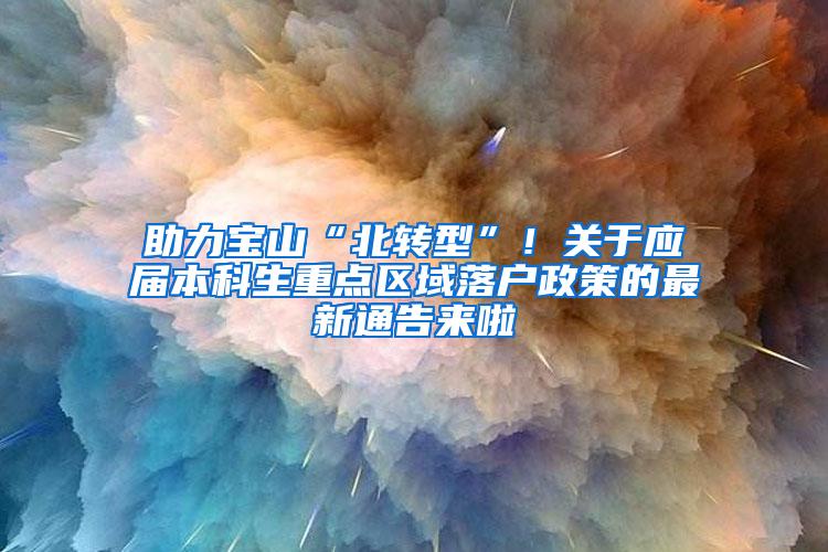 助力宝山“北转型”!关于应届本科生重点区域落户政策的最新通告来啦