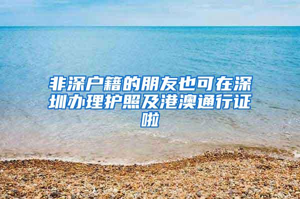 非深户籍的朋友也可在深圳办理护照及港澳通行证啦