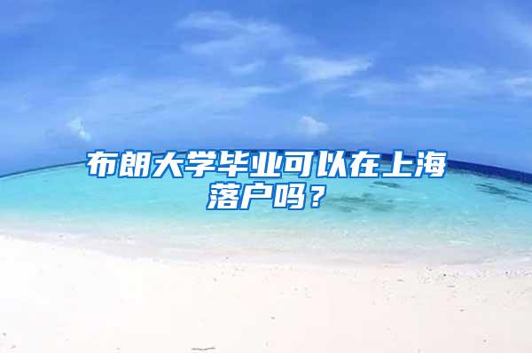 布朗大学毕业可以在上海落户吗?