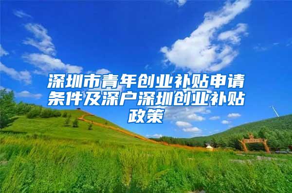 深圳市青年创业补贴申请条件及深户深圳创业补贴政策