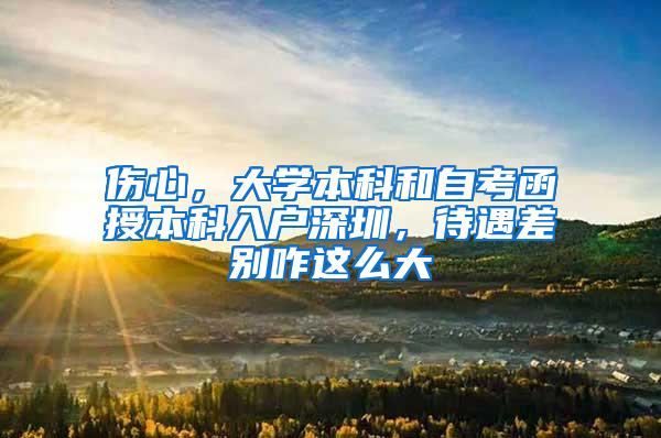 伤心,大学本科和自考函授本科入户深圳,待遇差别咋这么大