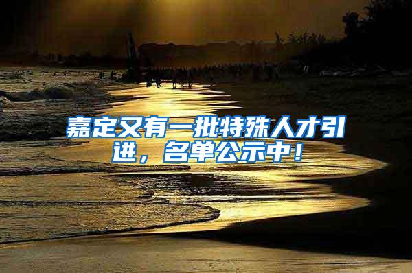 嘉定又有一批特殊人才引进,名单公示中!
