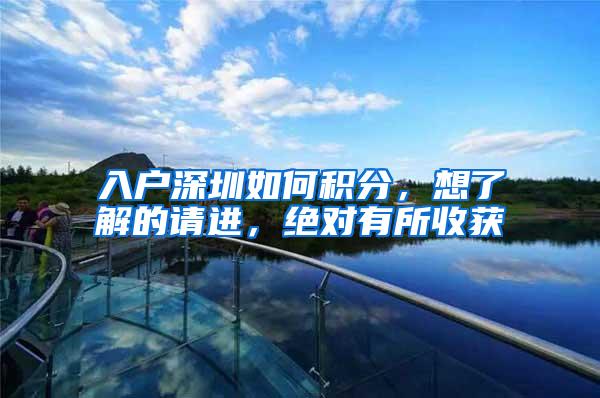 入户深圳如何积分,想了解的请进,绝对有所收获