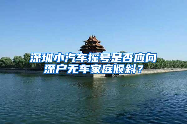 深圳小汽车摇号是否应向深户无车家庭倾斜?