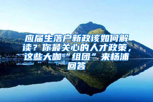 应届生落户新政该如何解读？你最关心的人才政策，这些大咖“组团”来杨浦回答