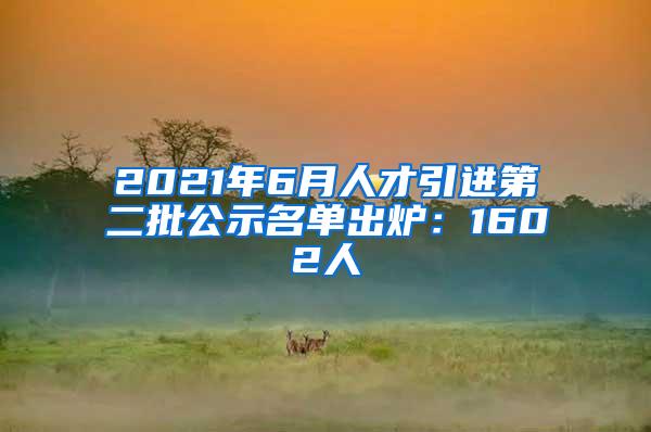 2021年6月人才引进第二批公示名单出炉:1602人