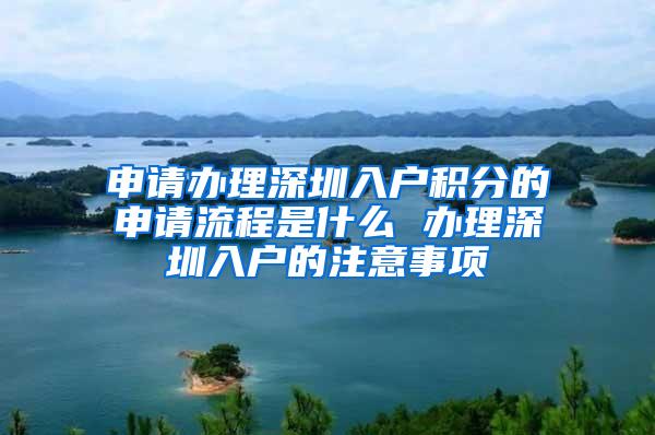 申请办理深圳入户积分的申请流程是什么 办理深圳入户的注意事项