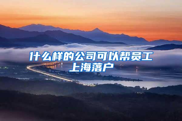 什么样的公司可以帮员工上海落户