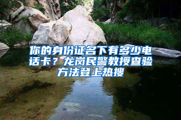 你的身份证名下有多少电话卡?龙岗民警教授查验方法登上热搜