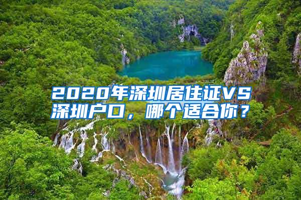 2020年深圳居住证VS深圳户口,哪个适合你?