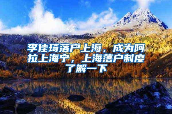 李佳琦落户上海,成为阿拉上海宁,上海落户制度了解一下