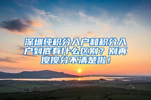 深圳纯积分入户和积分入户到底有什么区别？别再傻傻分不清楚啦！