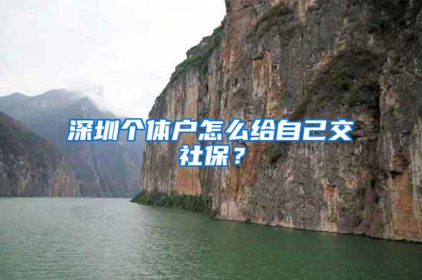 深圳个体户怎么给自己交社保?