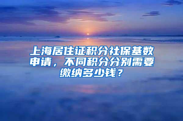 上海居住证积分社保基数申请，不同积分分别需要缴纳多少钱？