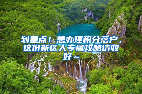 划重点！想办理积分落户，这份新区人专属攻略请收好～