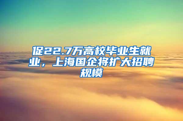 促22.7万高校毕业生就业，上海国企将扩大招聘规模