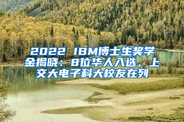 2022 IBM博士生奖学金揭晓：8位华人入选，上交大电子科大校友在列