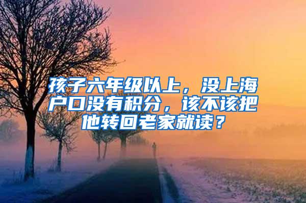 孩子六年级以上，没上海户口没有积分，该不该把他转回老家就读？