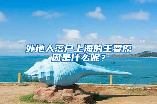 外地人落户上海的主要原因是什么呢？