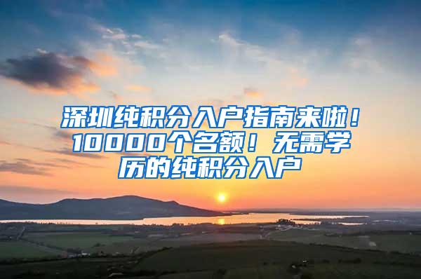 深圳纯积分入户指南来啦！10000个名额！无需学历的纯积分入户