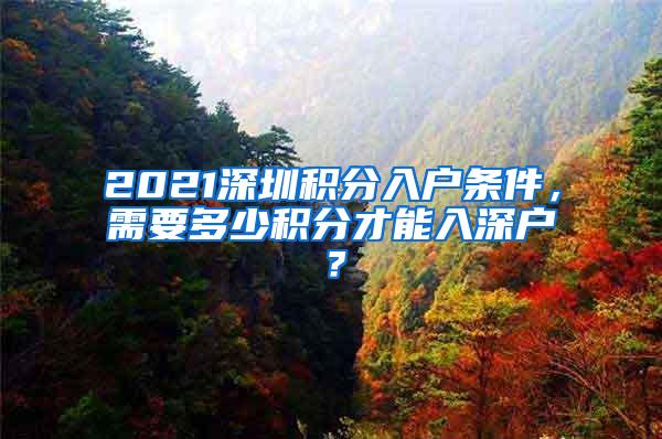 2021深圳积分入户条件,需要多少积分才能入深户?