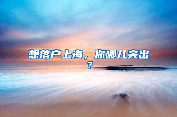 想落户上海，你哪儿突出？