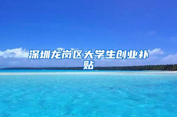 深圳龙岗区大学生创业补贴