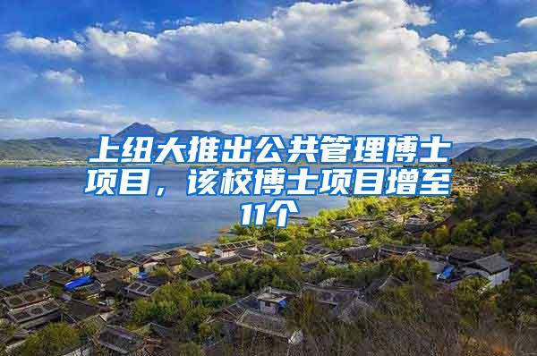 上纽大推出公共管理博士项目，该校博士项目增至11个