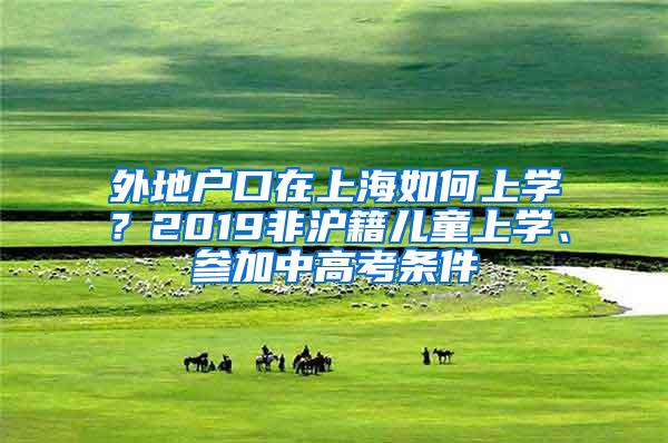 外地户口在上海如何上学？2019非沪籍儿童上学、参加中高考条件