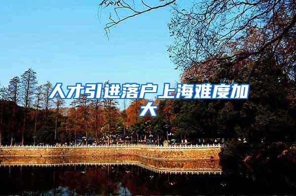 人才引进落户上海难度加大