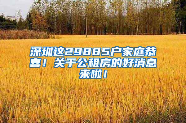 深圳这29885户家庭恭喜！关于公租房的好消息来啦！
