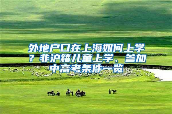 外地户口在上海如何上学？非沪籍儿童上学、参加中高考条件一览