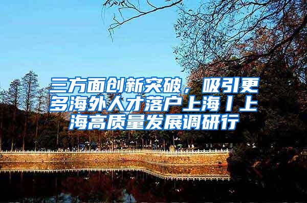 三方面创新突破,吸引更多海外人才落户上海丨上海高质量发展调研行